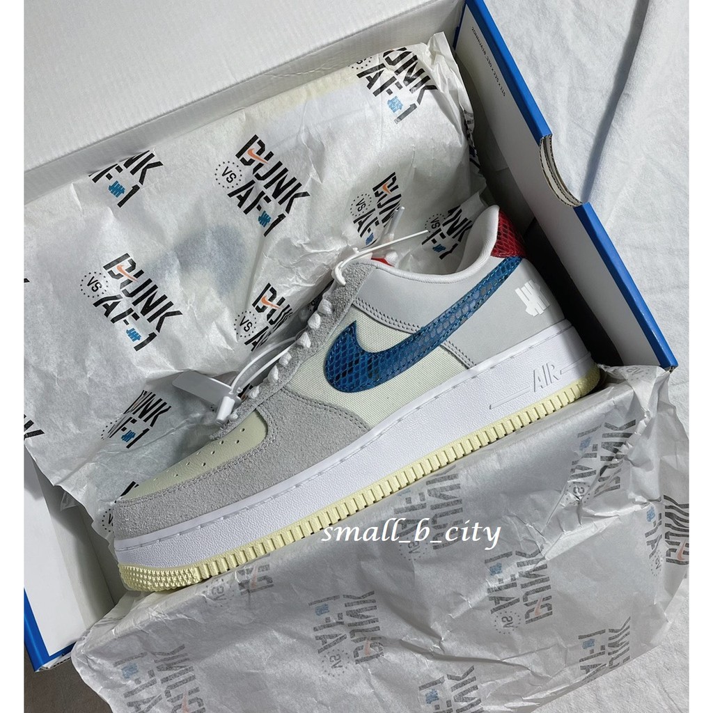 ☆小B之都☆ UNDEFEATED x Nike Air Force 1 Low DM8461-001 蛇紋 灰藍紅