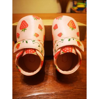12cm麗嬰房nuno粉色草莓寶寶鞋