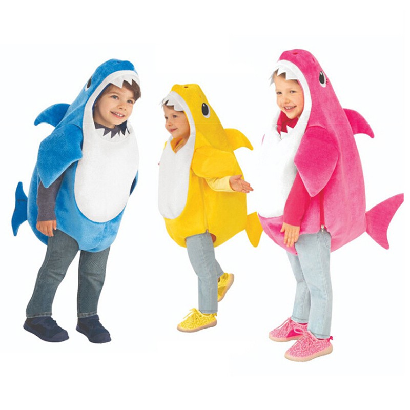 萬聖節服裝 衣服 0912# 萬圣節兒童服裝可愛鯊魚寶寶衣服cosplay一家baby shark動物裝扮