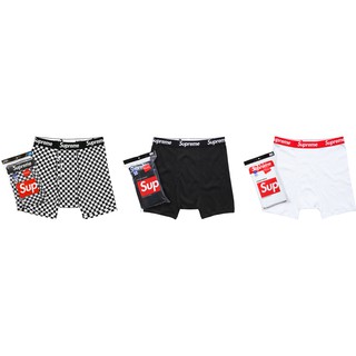 全新正品 現貨 Supreme x Hanes Boxer Briefs 素色 格子 內褲 四角褲 S M L XL