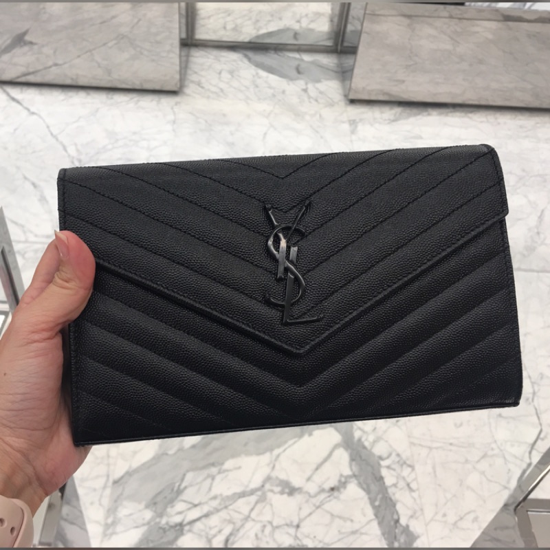 黑logo Saint Laurent YSL WOC 大款隨身包 正品 法國帶回附購買證明