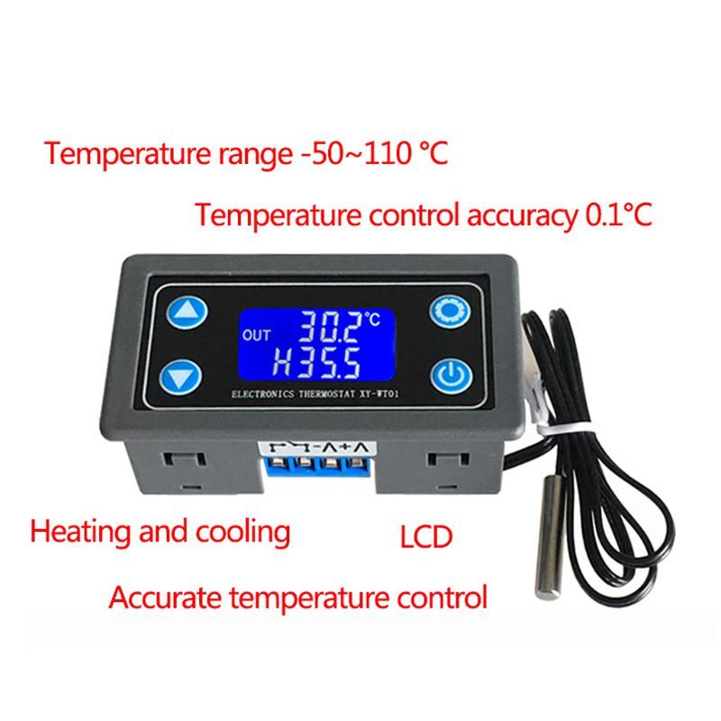 Pcf* XY-WT01 溫度控制器數字 LED 顯示加熱冷卻調節器