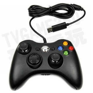 【二手商品】微軟 XBOX360 副廠 有線控制器 手把 把手 搖桿 支援 PC WINDOWS 黑色 【臺中恐龍電玩】