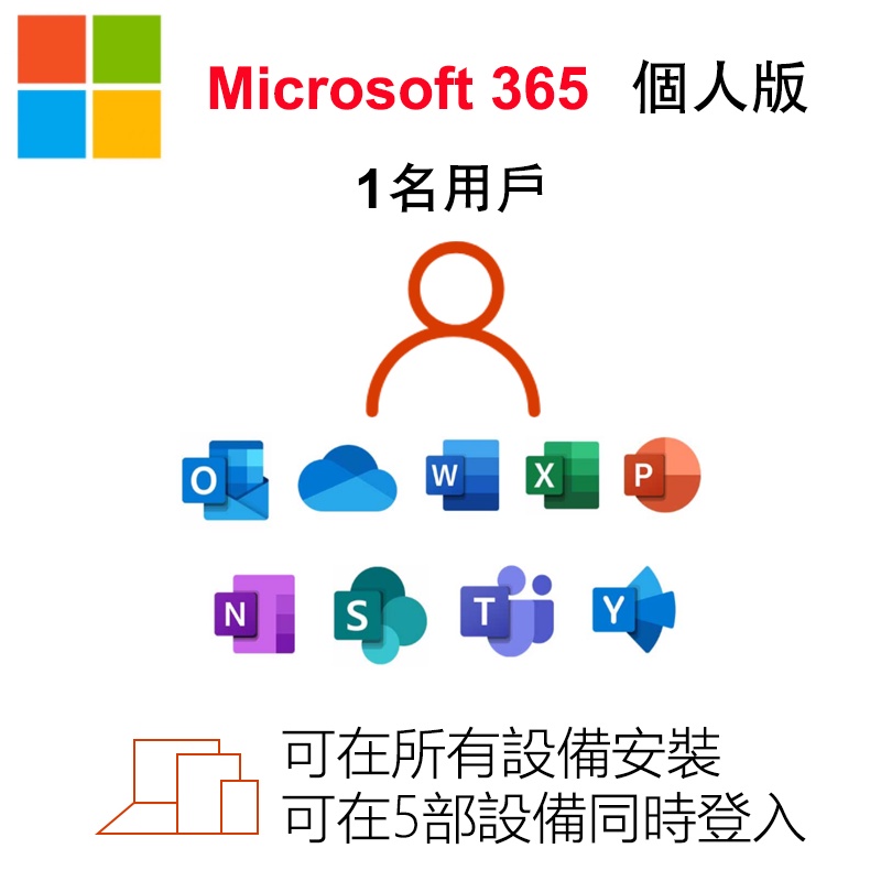 Microsoft Office 365 個人版|家用 Mac M1 (電子下載版)一年訂閱