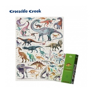 【美國Crocodile Creek】動物圖鑑主題盒拼圖-恐龍世界