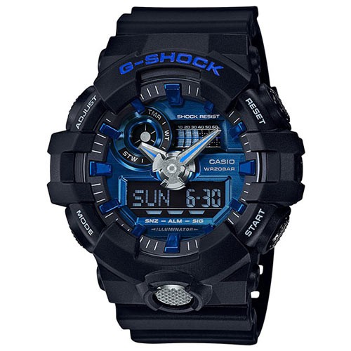 【CASIO】G-SHOCK 3D立體整點刻度搶眼磨砂效果設計雙顯錶(GA-710-1A2)正版宏崑公司貨