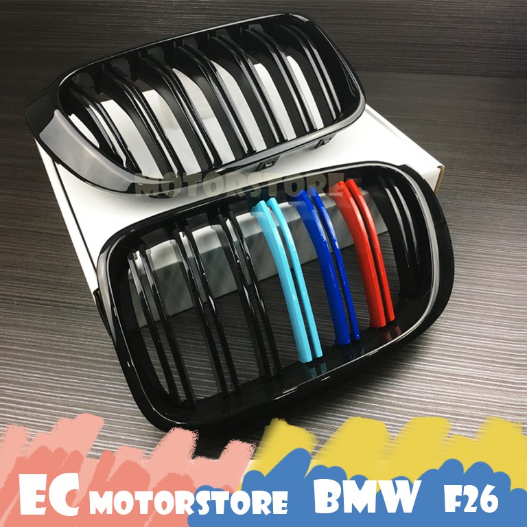 BMW F26  X4  2014-2017 F25 X3 LCI 亮黑 雙槓 三色 水箱護罩 鼻頭 水箱罩