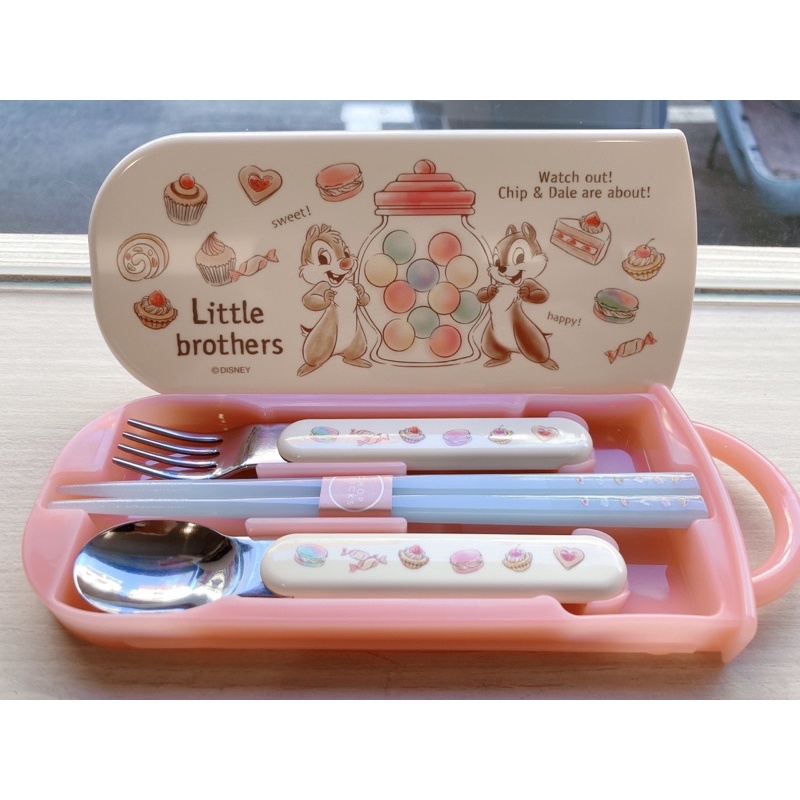 正版現貨～迪士尼 奇奇蒂蒂 兒童餐具組 餐具組 日本製 抗菌💕苒苒日貨