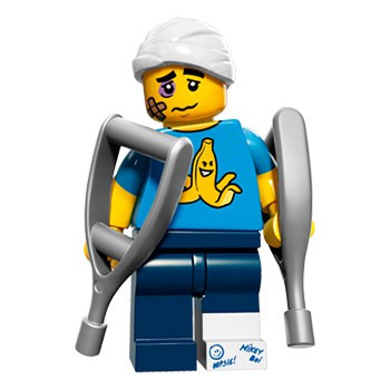 LEGO 樂高 15代人偶包 單售4號傷患 拐杖人 全新 71011 minifigures seaeon 15 十五代