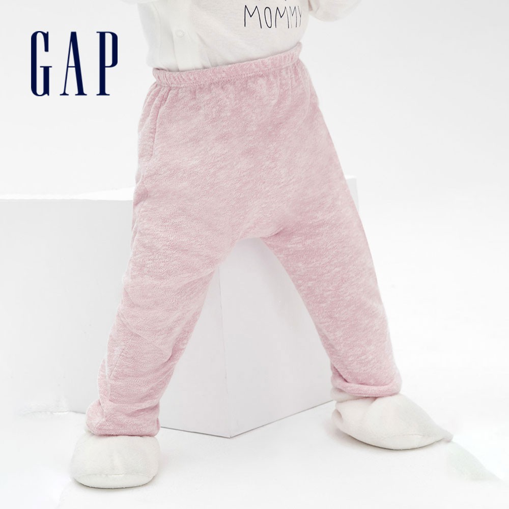 Gap 嬰兒裝 柔軟舒適雙面穿鬆緊長褲 布萊納系列-俏皮粉色(592526)
