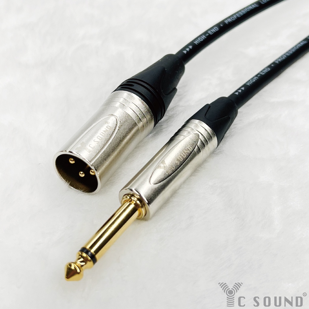 多色可選 TS轉 XLR公 對 6.3mm 單音 TS 導線 音源線 MIC麥克風線 轉接線 鍍金頭