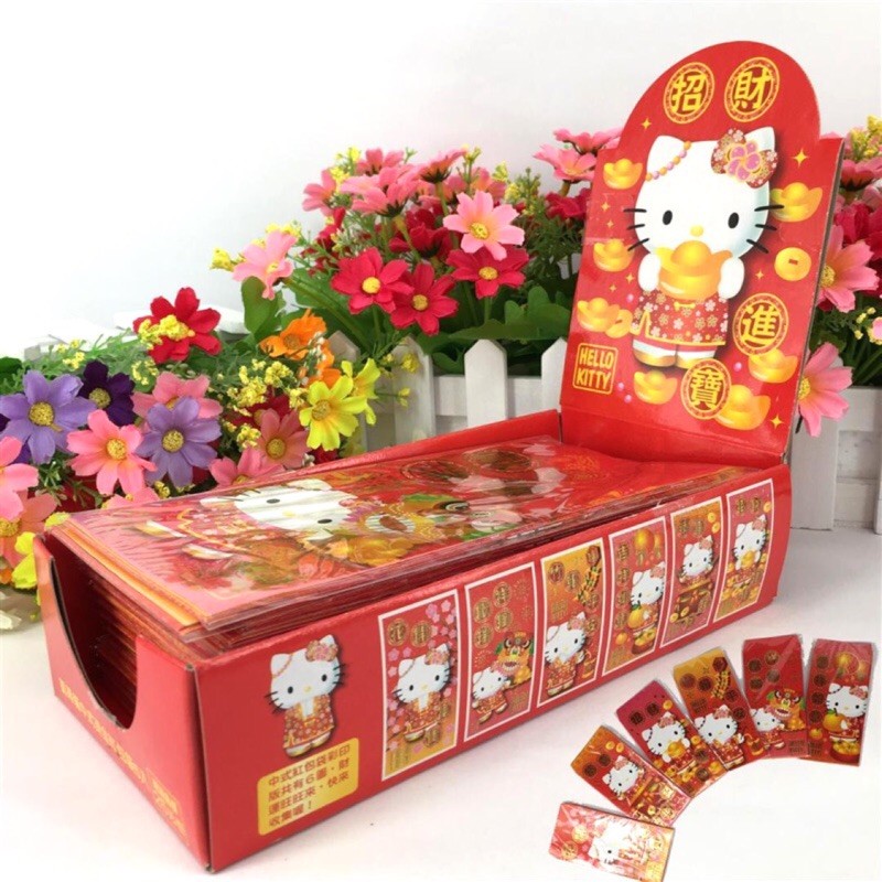 逢甲爆米花玩具店 特價 全新 現貨 三麗鷗 凱蒂貓 KITTY KT 凱蒂貓中式燙金紅包袋5入 紅包袋 燙金