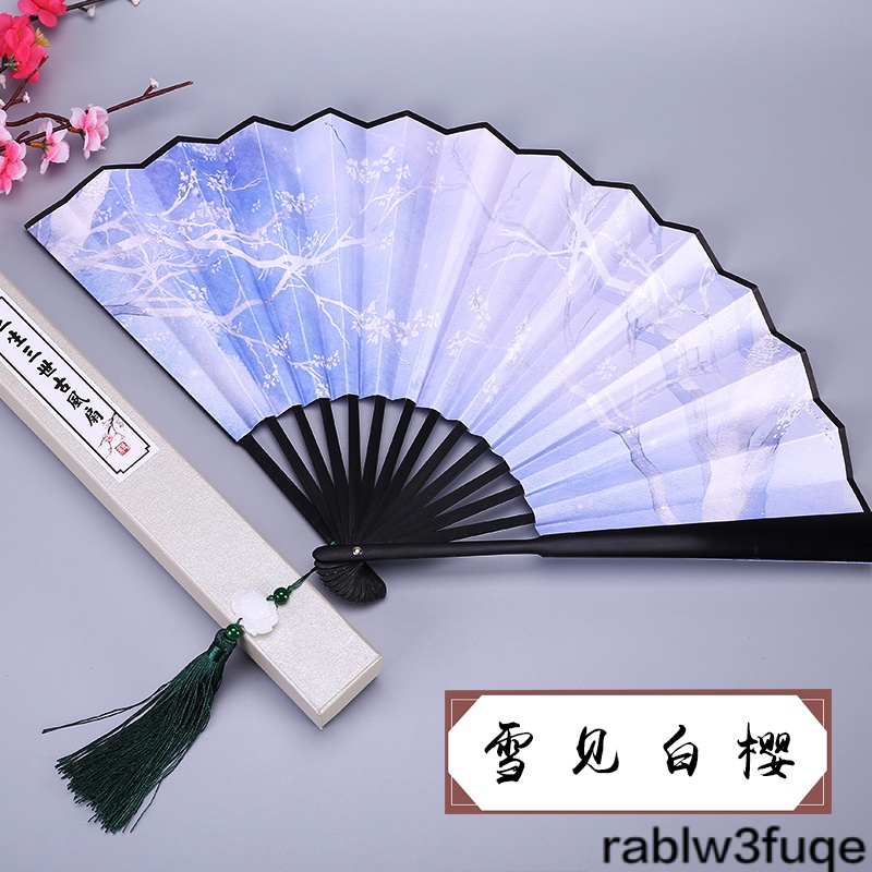 古風扇子折扇女式流蘇漢服超仙扇子霸氣古裝折扇九尾狐舞蹈紙扇 蝦皮購物