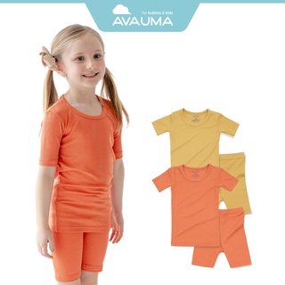 Avauma 男嬰女孩睡衣套裝 6M-7 歲兒童可愛蹣跚學步舒適睡衣夏季短袖睡衣微風 2 色