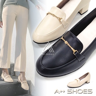 A++👞皮鞋 韓版小皮鞋 OL必備方頭粗跟鞋 跟高4.5cm 英倫風小皮鞋 MIT 臺灣手工鞋 ~ 正常