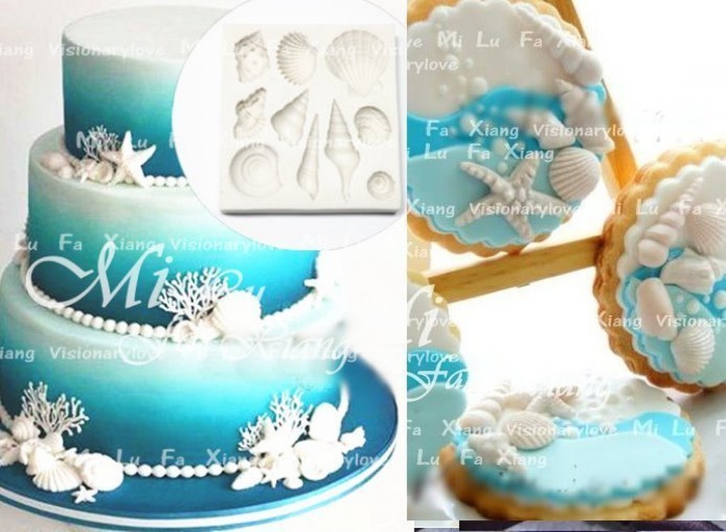 麋路花巷☆(JKD)海洋貝殼矽膠模翻糖模皂模巧克力模蛋糕模花模壓模黏土模果凍模