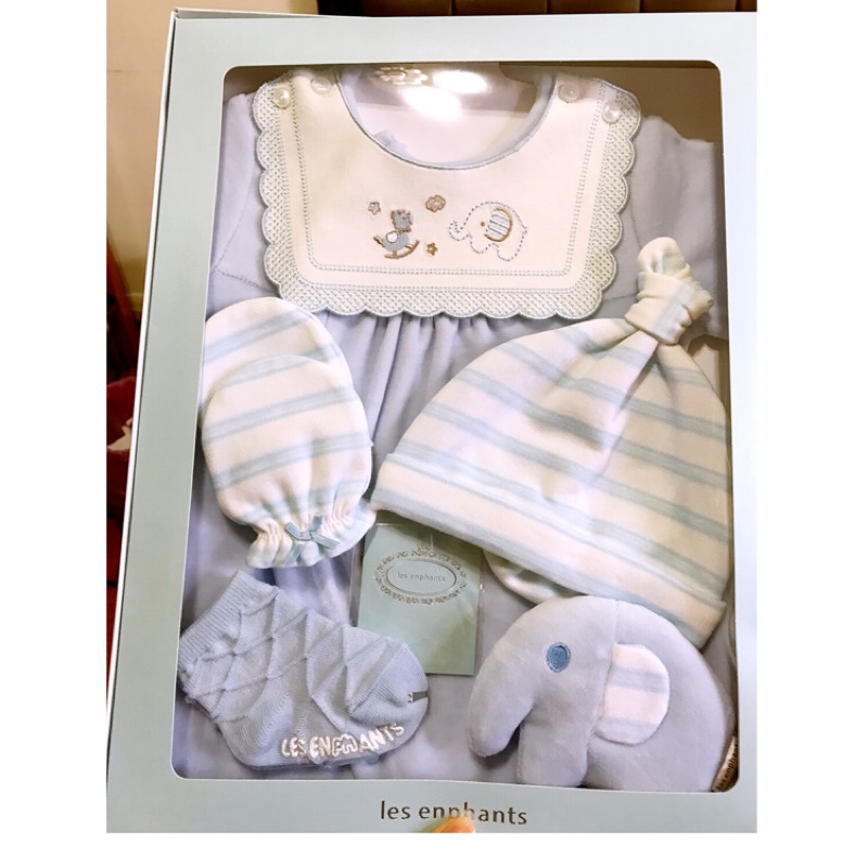 麗嬰房粉藍大象0-6月新生兒禮盒
