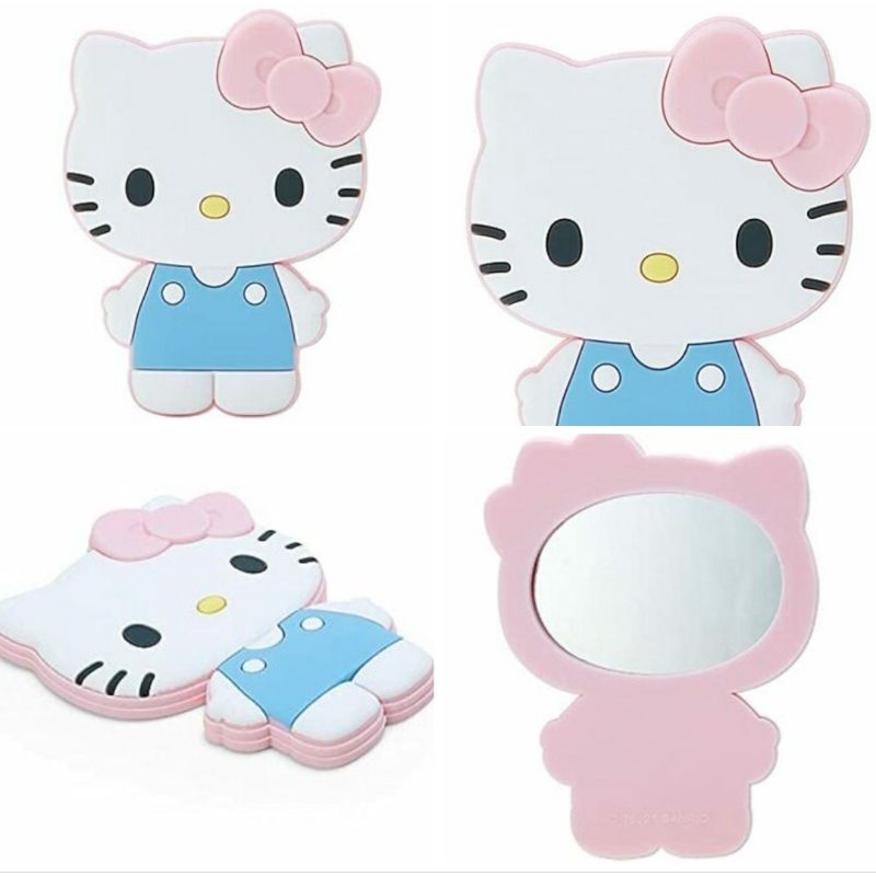 牛牛ㄉ媽*日本進口正版商品㊣Hello Kitty巧妝鏡 凱蒂貓迷你鏡 隨身 攜帶 補妝 小鏡子 矽膠全身造型款