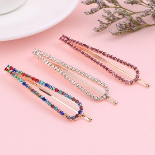 【愛麗絲飾品】【6388】 韓版時尚水鑽幾何瀏海碎髮邊夾 閃亮U型水鑽髮夾