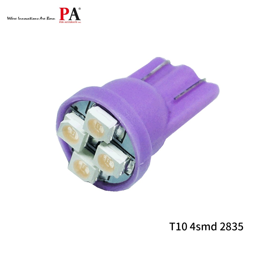 【PA LED】T10 4晶 3528 SMD LED 粉紫光 小燈 倒車燈 儀表燈 定位燈 牌照燈 室內燈