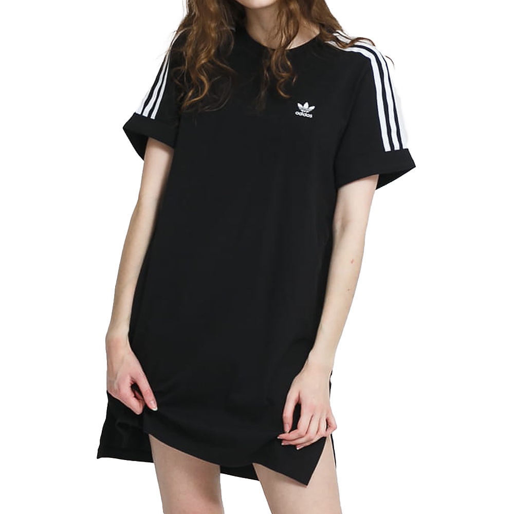 Adidas TEE DRESS 女 黑 休閒 短袖 連身裙 GN2777