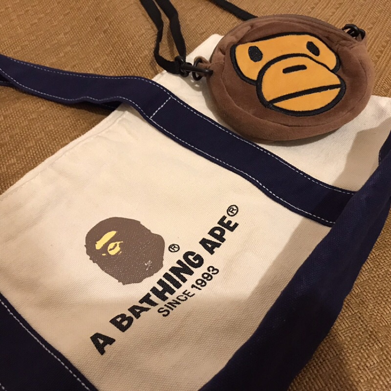日本 猿人 ape 雜誌 手提包 側背包 潮流 生日禮物 交換禮物 贈品 媽媽包 外出 野餐 bape 帆布包