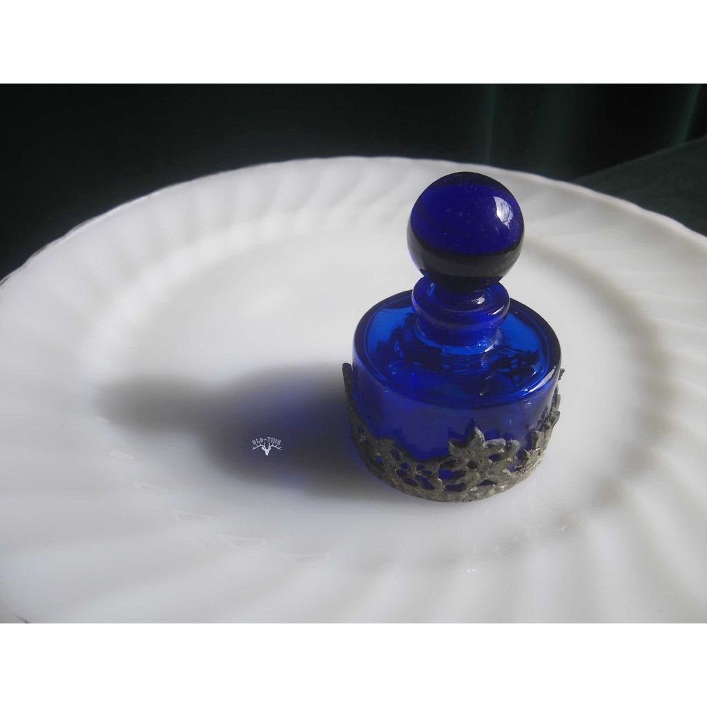 【老時光】早期歐洲藍玻璃香水瓶