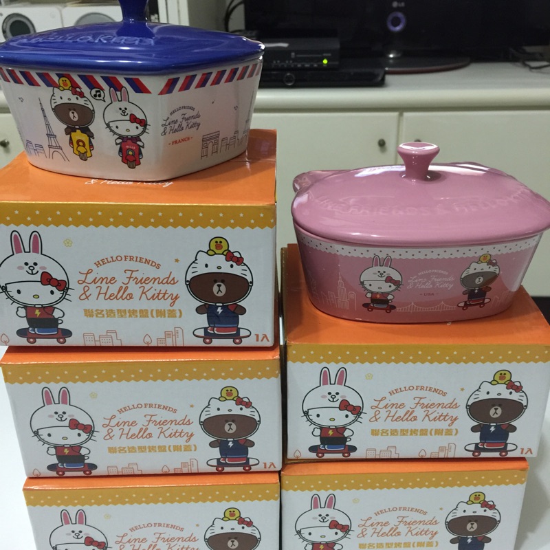 hello kitty 聯名 Line 超商造型烤盤 瓷碗 711瓷盤