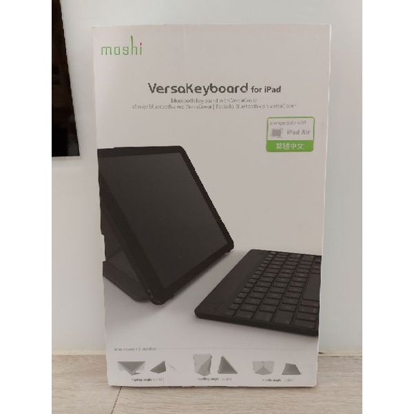 【二手】初代iPad Air /moshi VersaKeyboard多角度藍牙鍵盤保護套/ 注音版
