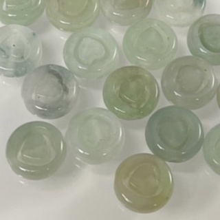 採禪水晶翡翠客製化手作坊-天然翡翠A貨- A140-愛心珠/單顆（11.3*4mm) /隔珠/緬甸翡翠/DIY串珠/