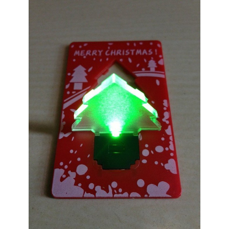 聖誕樹LED卡片燈有四種顏色可選(紅藍綠黃)