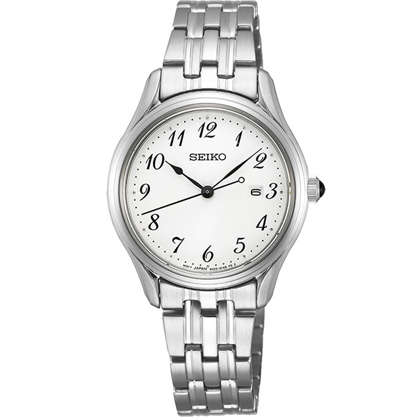 【SEIKO精工】SUR643P1 數字 日期顯示 鋼錶帶女錶 6N22-00J0S 白 30mm 台南 時代鐘錶