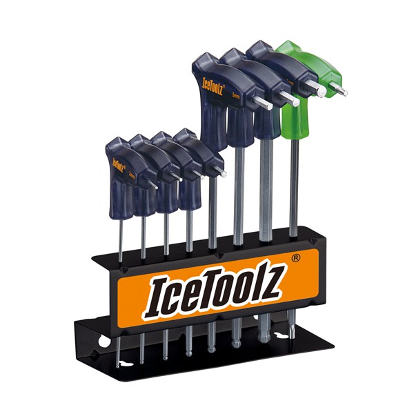 IceTOOLZ 7M85 TwinHead Wrench 專業T型扳手組(附收納座)[03207584]【飛輪單車】