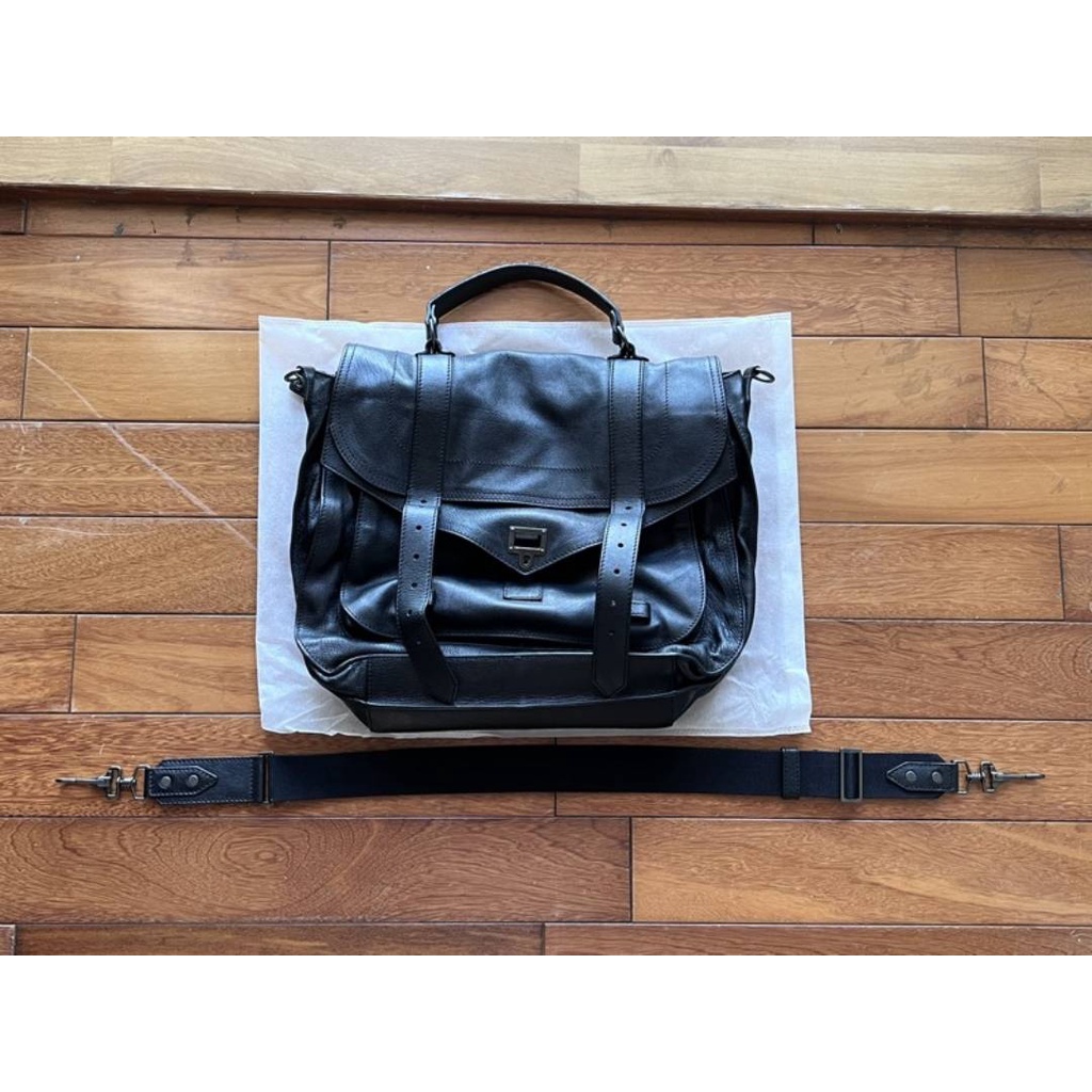 Proenza Schouler PS1 Extra Large 時尚皮革造型兩用包 黑 超大 XL