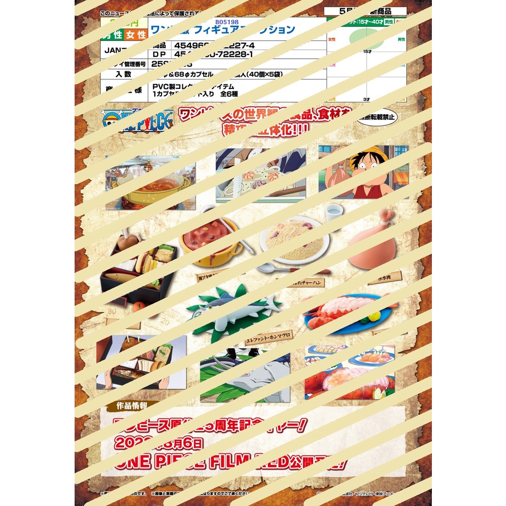 ★WoWToy★現貨~2022.5月 扭蛋  BANDAI 萬代 轉蛋 海賊王 航海王 料理 微型收藏 (全6種)