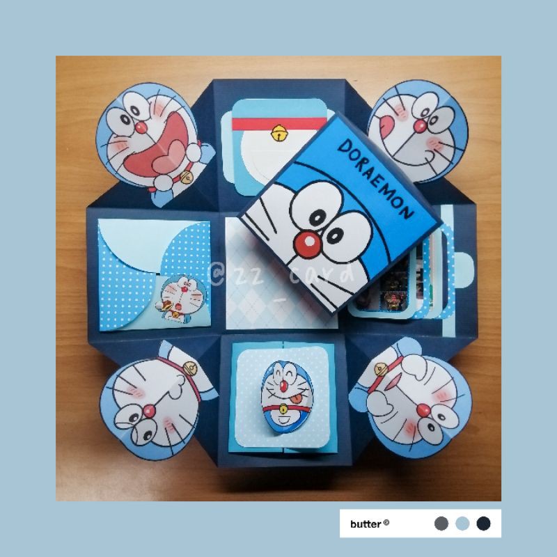 『哆啦A夢主題』DIY爆炸盒 手作卡片 生日卡片 情人節卡片 送男女朋友禮物 創意禮物 卡片機關