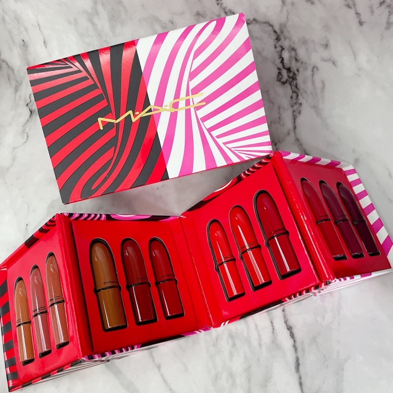 美國購入🇺🇸MAC M.A.C 魔幻魅惑系列 限量聖誕彩妝 12色迷你唇膏套裝 禮盒