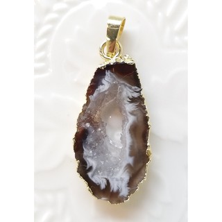 Ruby寶石水晶 天然晶簇瑪瑙水晶吊墜 項鍊