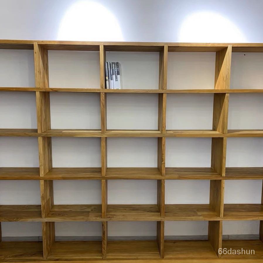 A09老榆木書架定製實木書櫃客廳落地滿墻書架格子架置物架隔斷展示櫃書櫃書架櫃子收納櫃儲物櫃 蝦皮購物
