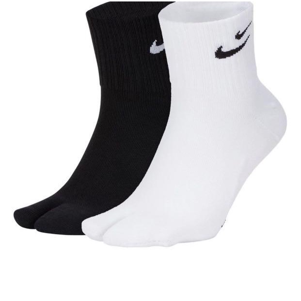 運動品牌 Nike 全新正品 黑/白 TABI SOCKS DRI-FIT 中性 雙勾 中筒 分趾襪 忍者襪 M號 兩雙