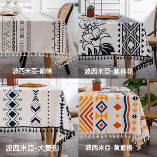 波西米亞桌布 棉麻桌布 防水防油免洗桌布 民族風印花幾何桌布 長方形桌布 茶几桌布 桌墊 餐桌桌布