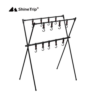 山趣 ShineTrip 雙層三角置物架 附掛鉤 鋁合金 三角支架 理掛架 露營掛鉤 折疊三角置物架 南港露露