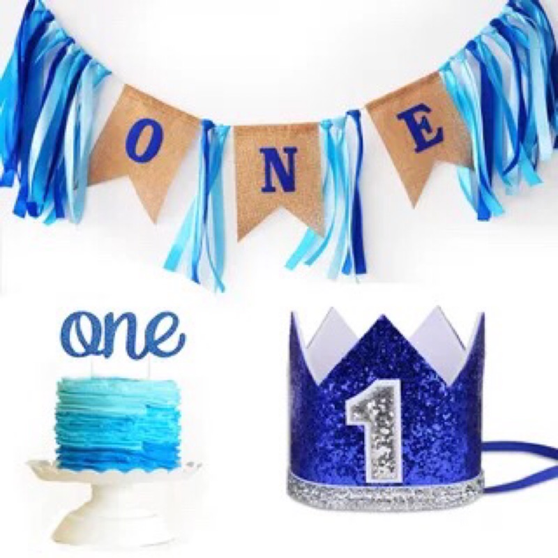 Mini Q Party小舖🎈[週歲限定-男寶 女寶］現貨 緞帶流蘇拉旗 台灣出貨 ONE 週歲生日派對 Party