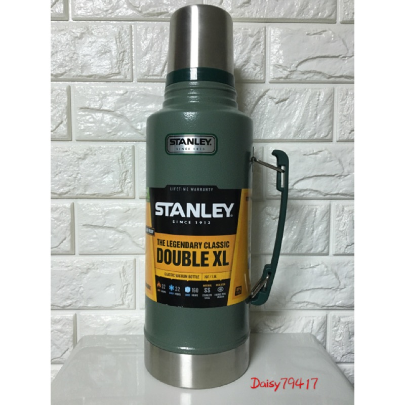 【美國Stanley】經典系列真空保溫瓶 1.9L(錘紋綠) 保溫24小時 保冷32小時