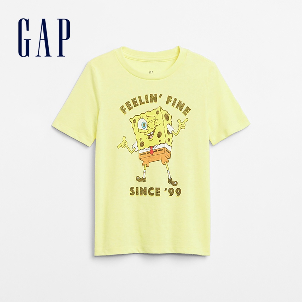 Gap 男童裝 Gap x Snoopy史努比聯名 圓領短袖T恤-黃色(586919)