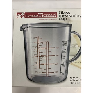 日本 Tiamo 玻璃有柄量杯 耐熱玻璃 刻度量杯 500ml/HG2287