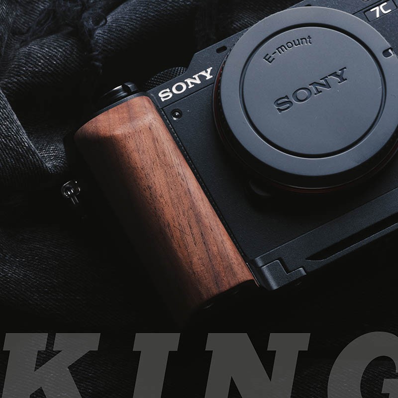 Sony 索尼A7C專用相機木質手柄鋁合金底座快裝板 L型底座 a7c木手柄手製 相機手柄推薦