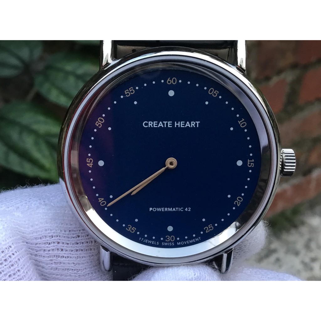 全新未使用 精品錶 瑞士製造 CREATE HEARE 錶徑39mm ETA7001 手上鍊 藍寶石水晶 (藍面)