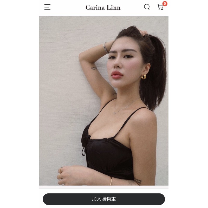 全新 Carina Linn Ariel 緞面馬甲造型背心 黑色