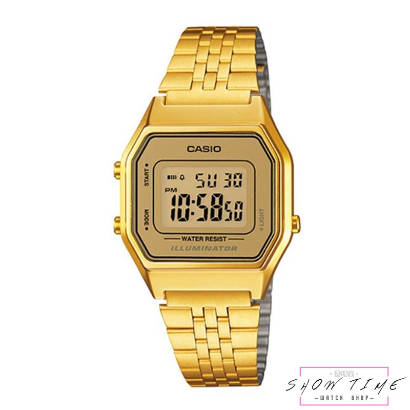 CASIO 卡西歐 復古 時尚 經典 單顯示 電子腕錶 女孩專屬 金錶 - 金面金殼 [ 秀時堂 ]
